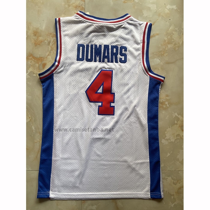 Camiseta Detroit Pistons Joe Dumars NO 4 Mitchell & Ness 1988-89 Blanco